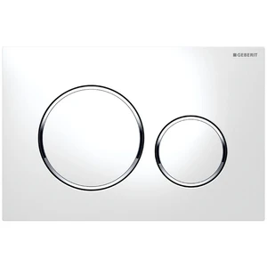 Geberit Sigma 20 bedieningsplaat - wit - kunststof - 2 druktoetsen ring rondom chroom 115.882.KJ.1