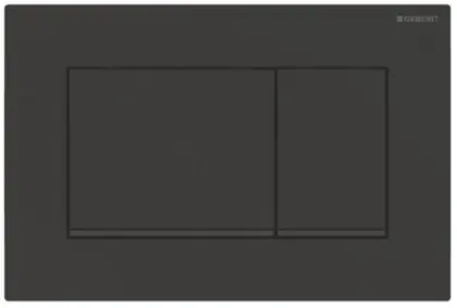 Geberit Sigma 20 (ex Sigma 30) bedieningsplaat - zwart mat - 2 druktoetsen blinkend zwart rand 115.883.16.1