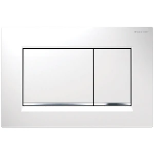 Geberit Sigma 20 (ex Sigma 30) bedieningsplaat - wit - kunststof - 2 druktoetsen chroom onderaan druktoetsen 115.883.KJ.1