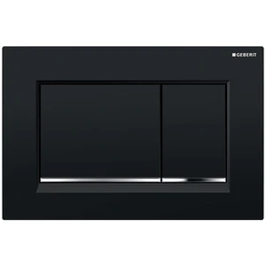 Geberit Sigma 20 (ex Sigma 30) bedieningsplaat - zwart - kunststof - 2 druktoetsen chroom onderaan druktoetsen 115.883.KM.1