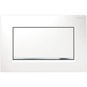Geberit Sigma 10 bedieningsplaat - wit - spuitgietzink - 1 druktoets chroom rondom druktoets 115.893.KJ.1