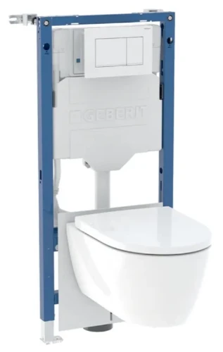 Geberit iCon Systemfix PACK bestaande uit : element voor hangtoilet 1120 mm - met Sigma inbouwreservoir 12 cm - Sigma20 bedieningsplaat wit - iCon hangtoilet TurboFlush 118.352.KJ.2