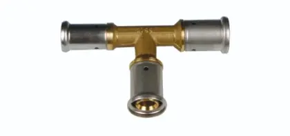 Henco messing pers verloop T-stuk 90° FFF 26 x 20 x 20 mm 11P-262020