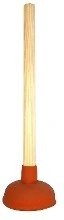 DBJ toiletontstopper 140 mm - rood - met houten steel 120920001