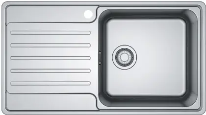 Franke Bell vlakbouwspoeltafel 860 x 480 mm - 1 bak - inox - met verlek links 127.0548.174
