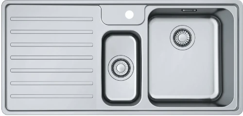 Franke Bell vlakbouwspoeltafel 1000 x 480 mm - 1 + 1/2 bak - inox - met verlek links 127.0548.176
