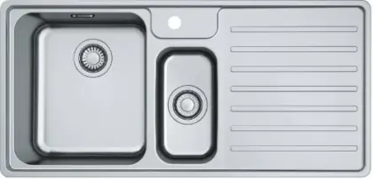 Franke Bell vlakbouwspoeltafel 1000 x 480 mm - 1 + 1/2 bak - inox - met verlek rechts 127.0548.177