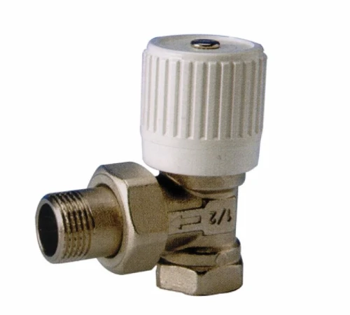 Begetube handbediende haakse radiatorkraan 3/4 x 3/4 - vast handwiel 130074028