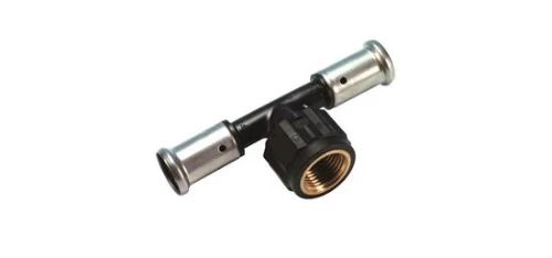 Henco PVDF pers T-stuk met binnendraad 90° FFF 50 x 3/4 F x 50 mm 13PK-500550