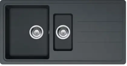 Franke Janus inbouwspoeltafel 970 x 500 mm - 1 + 1/2 bak - grafiet - met verlek - omkeerbaar 143.0720.895