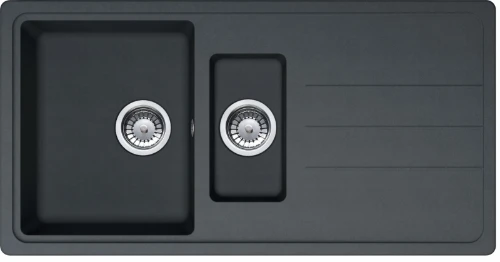 Franke Janus inbouwspoeltafel 970 x 500 mm - 1 + 1/2 bak - grafiet - met verlek - omkeerbaar 143.0720.895