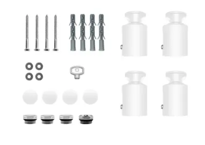 Caldo/Calore Rondo radiatorbevestigingsset - verstelbaar - 60-85 mm - wit 1499048