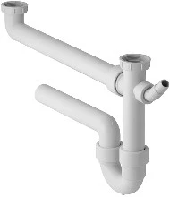 Geberit PP dubbele buissifon 6/4 x 40 mm - wit - met wasmachineaansluiting 152.597.11.1