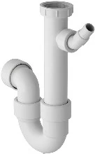 Geberit PP enkele buissifon 6/4 x 40 mm - wit - met wasmachineaansluiting - met knelaansluiting 152.723.11.1
