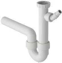Geberit PP enkele buissifon 6/4 x 40 mm - wit - met wasmachineaansluiting - reductiering 6/4 x 5/4 152.816.11.1