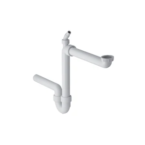 Geberit PP enkele buissifon plaatsbesparend 6/4 x 40 mm - wit - met wasmachineaansluiting 152.885.11.1