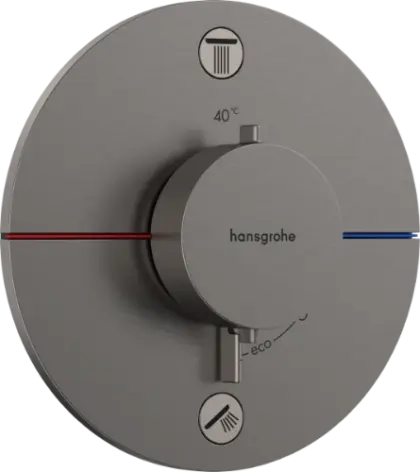 Hansgrohe Showerselect Comfort S inbouwthermostaat voor 2 functies - Brushed Black Chrome 15554340
