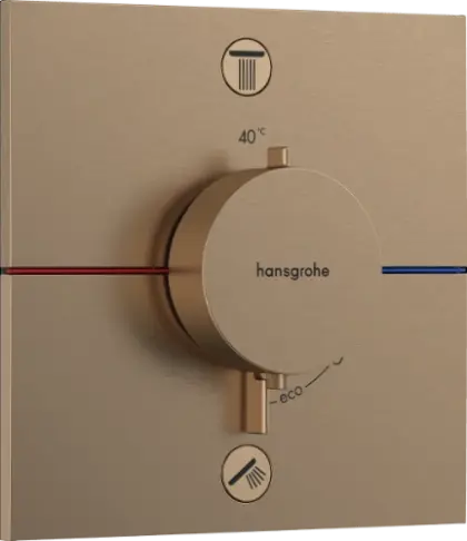 Hansgrohe Showerselect Comfort E inbouwthermostaat voor 2 functies - Brushed Bronze 15572140