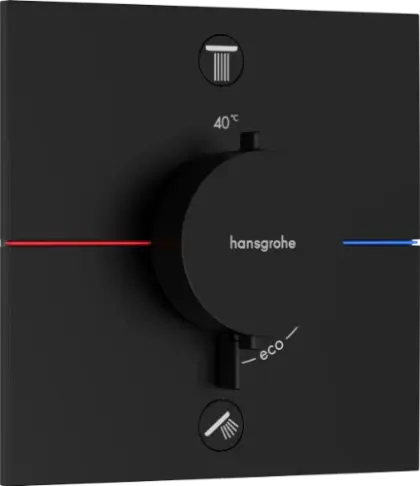 Hansgrohe ShowerSelect Comfort E inbouwthermostaat voor 2 functies - zwart mat 15572670