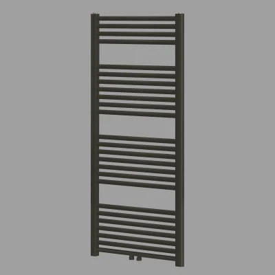 Caldo Rondo handdoekradiator - ronde buizen 1200 x 600 mm - 617 Watt (EN442 75/65/20) - 1MM8 - zwart mat 1564376