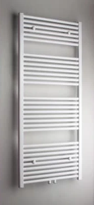 Caldo Rondo handdoekradiator - ronde buizen 1400 x 600 mm - 735 Watt (EN442 75/65/20) - 1MM8 - Ral 9016 Verkeerswit 1565298