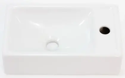 Thiny 2.0 handenwasser wandmodel 400 x 230 x 110 mm - wit - porselein - met kraangat rechts - zonder overloop 1566065