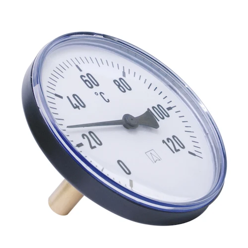 Euro-Index thermometer 63 mm - 0-120°C - axiaal - insteekhuls 1/2 x 65 mm 19011