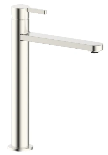 Vivo verhoogde wastafelmengkraan met coldstart - rechte uitloop - zonder lediging - Brushed Nickel PVD - geborsteld mat PVD 1952084