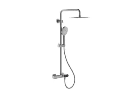 Vivo 3.0 showerset met druktoets - douchethermostaat met hoofd- en handdouche - Gun Metal PVD - staal mat PVD 1952107