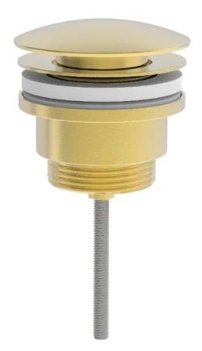 Vivo afvoerplug universeel - click-clack - open plug - Brushed Gold PVD - goud mat PVD 1952119