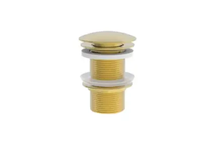 Vivo afvoerplug zonder overloop - click-clack - open plug - Brushed Gold PVD - goud mat PVD 1952131