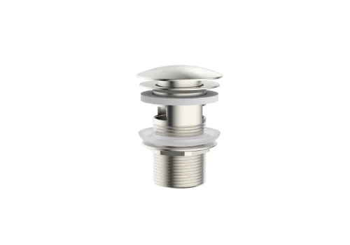 Vivo afvoerplug met overloop - click-clack - open plug - Brushed Nickel PVD - geborsteld mat PVD 1952137