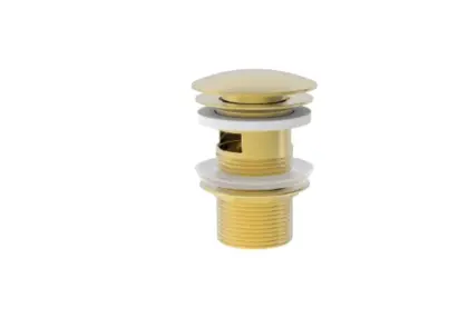 Vivo afvoerplug met overloop - click-clack - open plug - Brushed Gold PVD - goud mat PVD 1952145