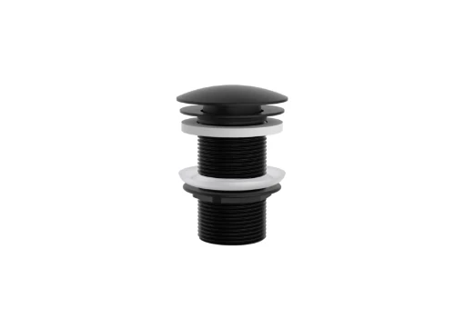 Vivo afvoerplug zonder overloop - click-clack - open plug - zwart mat 1952147