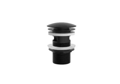 Vivo afvoerplug met overloop - click-clack - open plug - zwart mat 1952186
