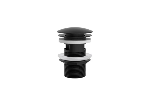 Vivo afvoerplug met overloop - click-clack - open plug - zwart mat 1952186