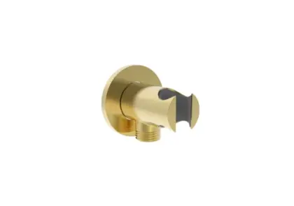 Vivo muuraansluitbocht met douchehouder 1/2 - Brushed Gold PVD - goud mat PVD 1952193