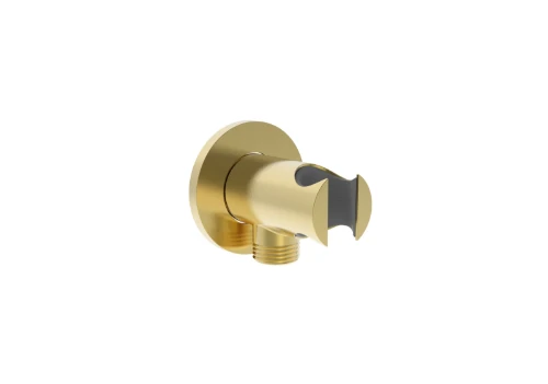 Vivo muuraansluitbocht met douchehouder 1/2 - Brushed Gold PVD - goud mat PVD 1952193