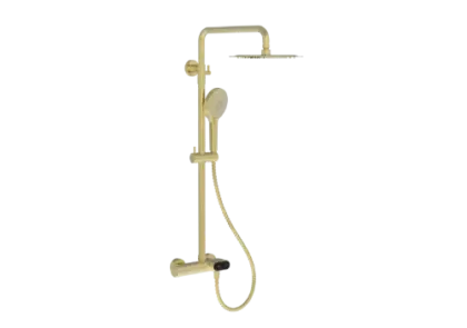 Vivo 3.0 showerset met druktoets - douchethermostaat met hoofd- en handdouche - Brushed Gold PVD - goud mat PVD 1952207