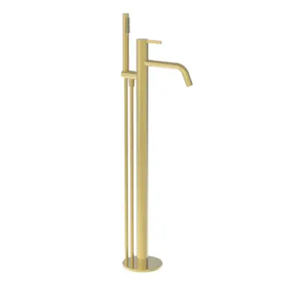 Vivo badmengkraan vrijstaand met douchegarnituur - Brushed Gold PVD - goud mat PVD - Belgaqua gekeurd 1952236