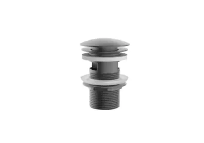 Vivo afvoerplug met overloop - click-clack - open plug - Gun Metal PVD - staal mat PVD 1952241