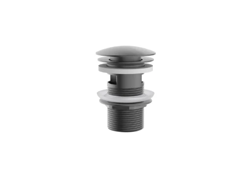 Vivo afvoerplug met overloop - click-clack - open plug - Gun Metal PVD - staal mat PVD 1952241