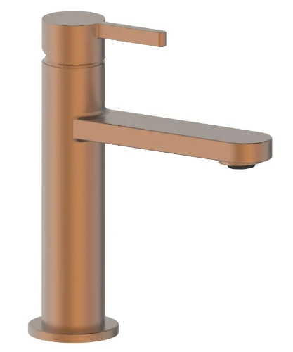 Vivo wastafelmengkraan met coldstart - rechte uitloop - zonder lediging - Brushed Copper PVD - koper mat PVD 1984935