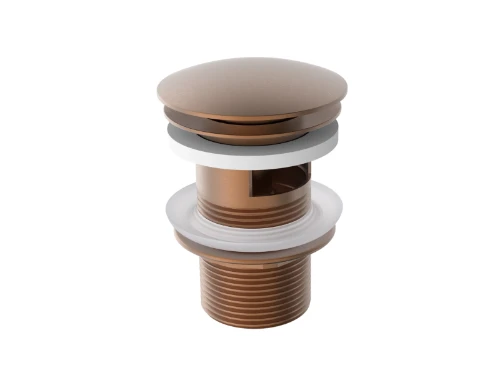 Vivo afvoerplug met overloop - click-clack - open plug - Brushed Copper PVD - koper mat PVD 1984977
