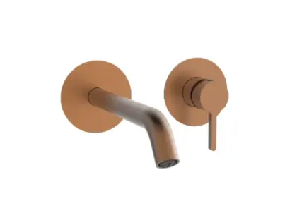 Vivo afwerkset voor muurinbouw wastafelmengkraan - Brushed Copper PVD - koper mat PVD 1984990