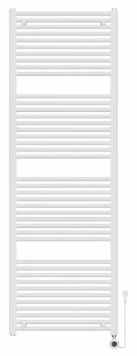 Calore Rondo elektrische handdoekradiator met ronde buizen 1800 x 600 mm - 1000W - incl thermostaat - RAL 9016 verkeerswit 2005951