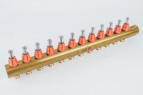 Begetube messing collector met topdebietmeters met ontluchtingsopening 5/4 - 12 x M24 203120912