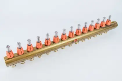 Begetube messing collector met topdebietmeters met ontluchtingsopening 5/4 - 14 x M24 203120914