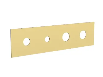 Vivo afdekplaat voor 4-gats badthermostaat - Brushed Gold PVD - goud mat PVD 2043137