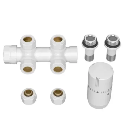 Radect thermostatiseerbaar H-stuk haaks 1/2 x 15 - verkeerswit RAL 9016 2067164